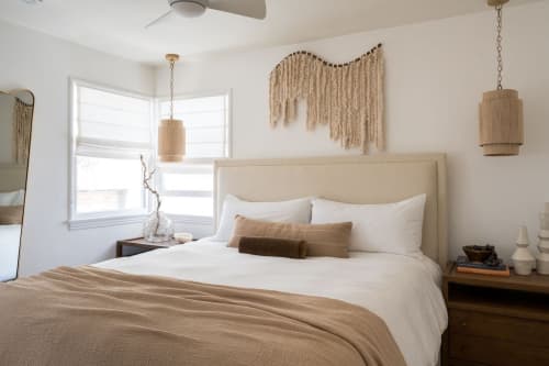 Modern Textile Fringe Wall Hanging | Tapestry in Wall Hangings by Ama Fiber Art. Item made of wood with cotton