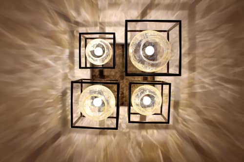Gabbietta | Pendants by Illuminata Art Glass Design by Julie Conway | New York in New York. Item made of bronze with glass works with contemporary & industrial style