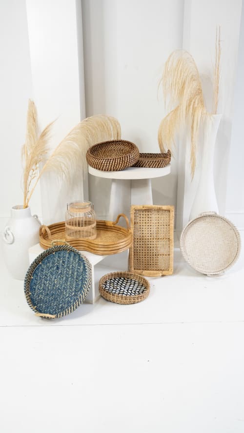 Handmade 10" Rattan Woven Bowl | Decorative Bowl in Decorative Objects by Amara. Item composed of wood in boho or minimalism style