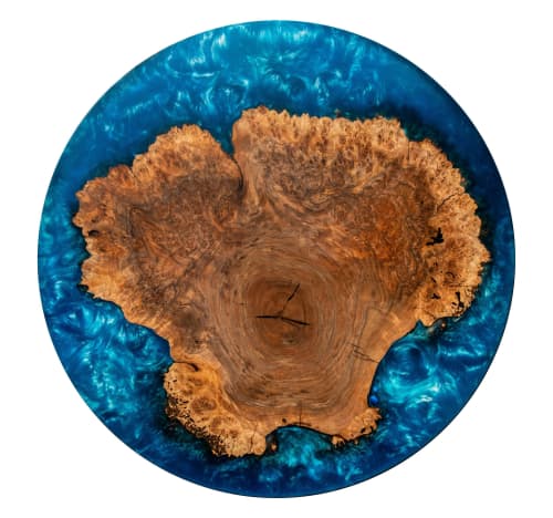 Cosmic Coral | Coffee Table in Tables by Cline Originals. Item made of walnut with steel works with mid century modern & coastal style
