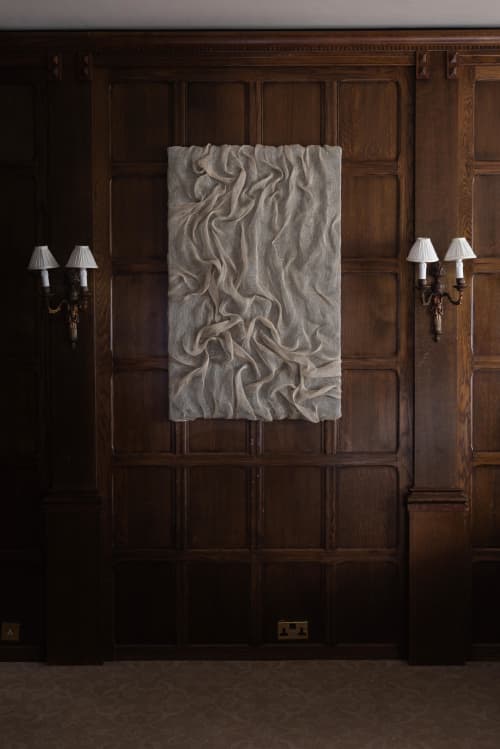 Unfolding III | Tapestry in Wall Hangings by Saskia Saunders | Danesfield House Hotel & Spa in Marlow-On-Thames. Item composed of cotton & fiber compatible with minimalism and contemporary style