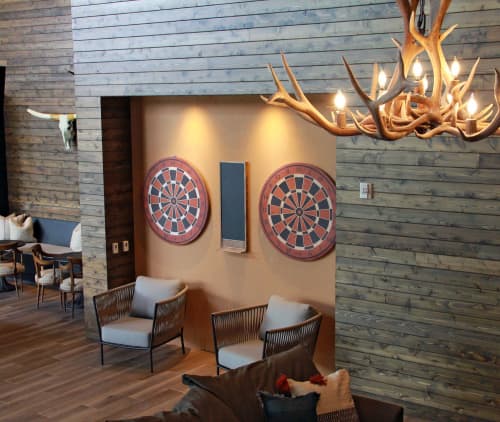Dart Boards | Prints by Organik Creative | Ascent Victory Park Apartments in Dallas. Item made of wood