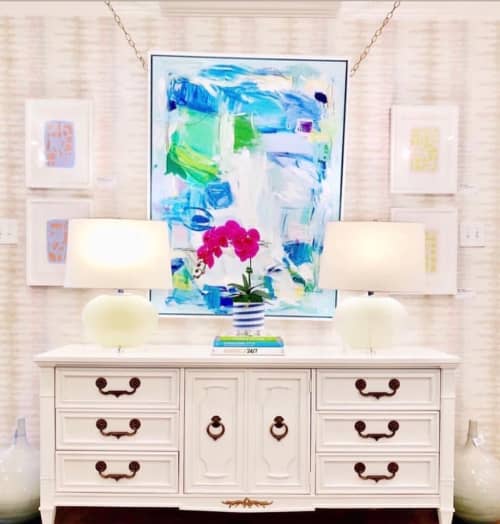 "Lily Pads" | Oil And Acrylic Painting in Paintings by Erin Donahue Tice Fine Art. Item made of canvas & synthetic