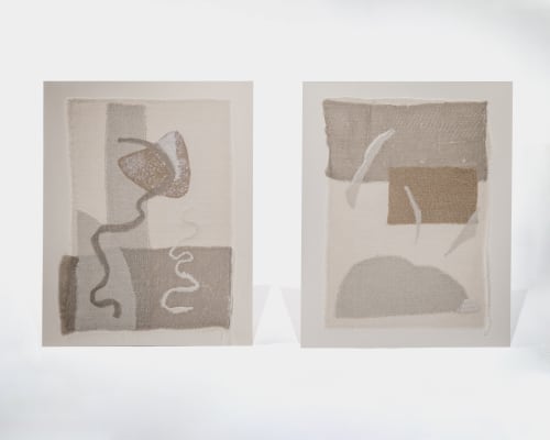 Shape Study Part 1 | Mixed Media by Kindred Matter. Item made of cotton & fiber compatible with minimalism and mid century modern style