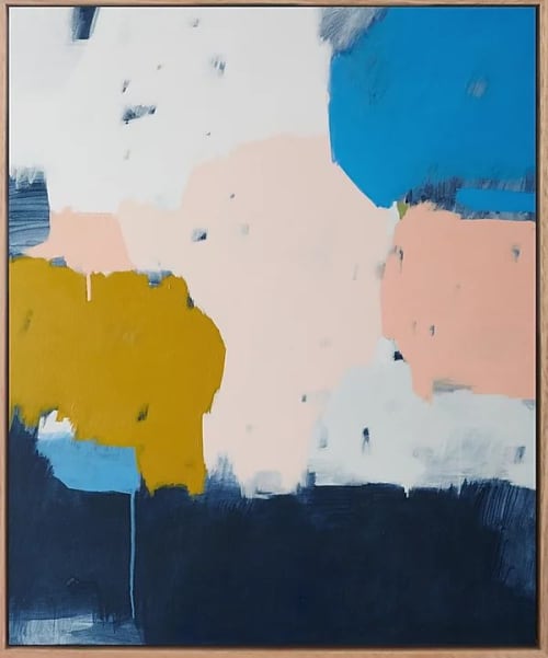 Assemble | Oil And Acrylic Painting in Paintings by Sarah Kelk. Item made of canvas with synthetic