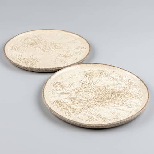 Handmade Plate Apolia Tigret | Dinnerware by Svetlana Savcic / Stonessa. Item composed of stoneware in japandi style