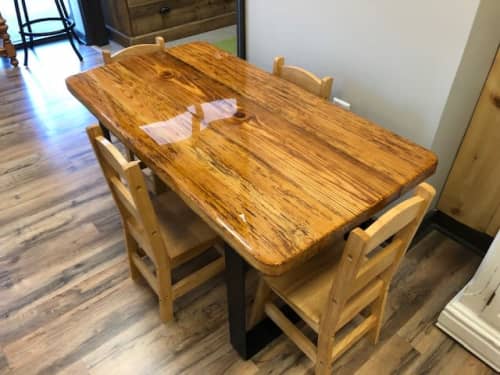 Heartpine Kids Table and Chairs | Tables by Peach State Sawyer Services | Rustic Vibes in Evans