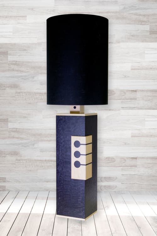 Trios-2 | Table Lamp in Lamps by Jim Thellefsen Design. Item made of maple wood with linen works with contemporary & modern style