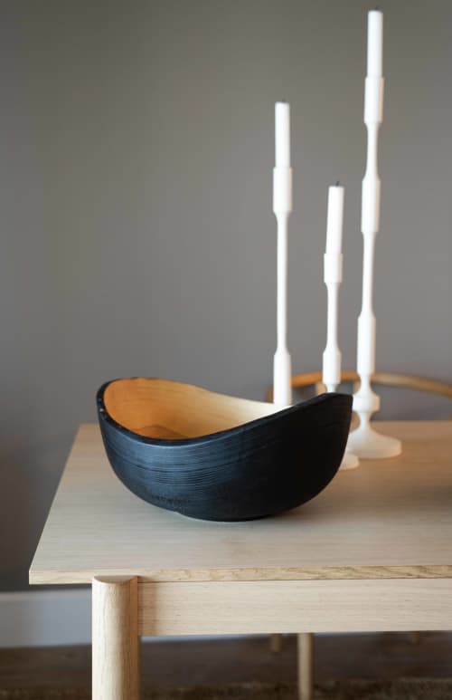 Hand Carved Extra Large Half-Charred Wooden Bowl | Dinnerware by Creating Comfort Lab