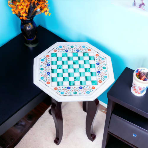 Marble chess table for home, Marble chess table for gift | Side Table in Tables by Innovative Home Decors. Item composed of marble