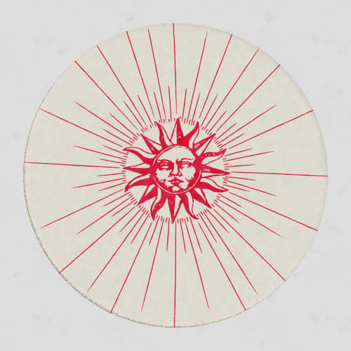 Astros Sun Circle | Area Rug in Rugs by Woop Rugs. Item made of fabric with fiber
