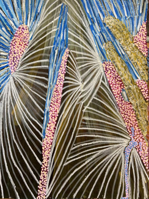 Towering Skyward- Filifera Palms - Painting on Paper | Mixed Media in Paintings by k-apostrophe. Item made of paper compatible with boho and contemporary style