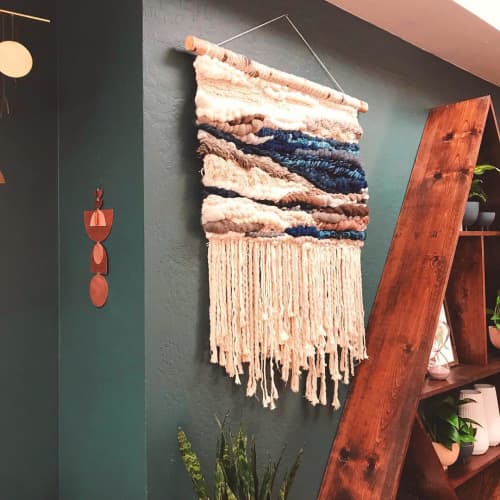Agate Inspired Blues Macrame | Macrame Wall Hanging in Wall Hangings by TexturizeYourEyes by Amber Kokenge | Botanic and Luxe in Santa Cruz. Item made of cotton