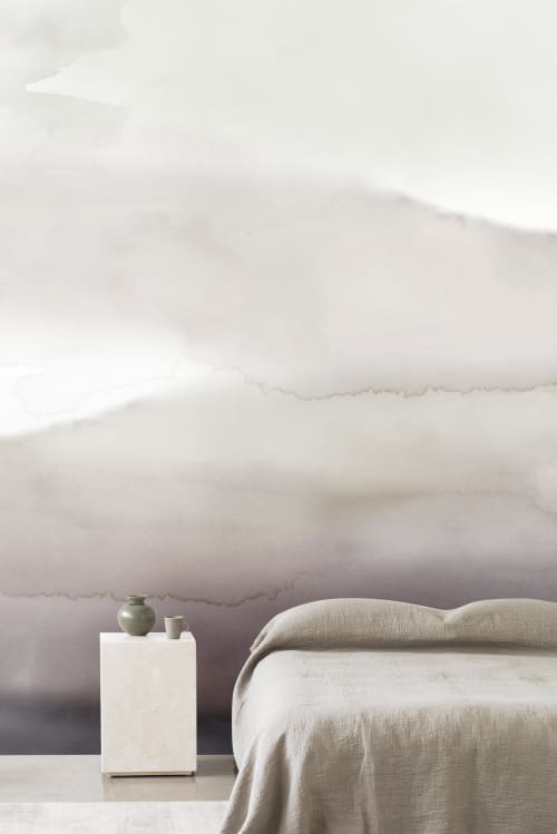Wash Wallpaper - Plum | Wall Treatments by Emma Hayes. Item composed of paper compatible with contemporary and coastal style