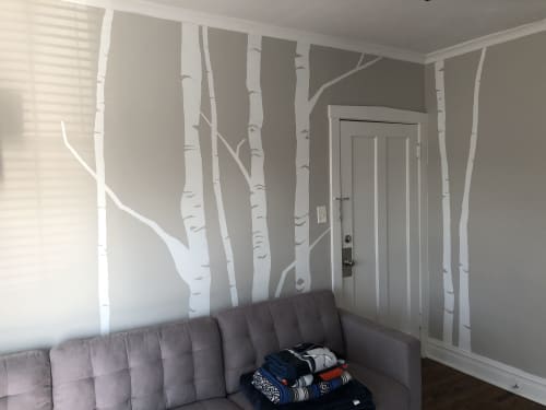 Birch Trees | Murals by Judith Mayer. Item made of synthetic