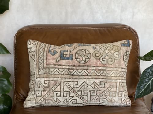 Vintage Turkish Rug Pillow | 16x24 | Pillows by Vintage Loomz. Item made of cotton compatible with boho and country & farmhouse style