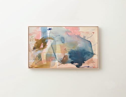 'pink lemonade', 36" x 60" | Oil And Acrylic Painting in Paintings by maja dlugolecki. Item composed of canvas and synthetic