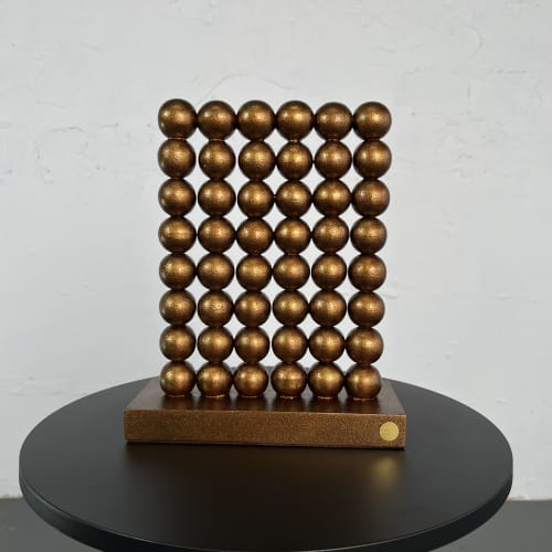 Dark bronze wall sculpture | Sculptures by IRENA TONE. Item composed of wood in minimalism or art deco style
