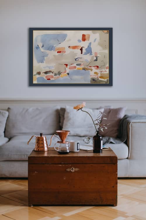 Abstract - 12 | Oil And Acrylic Painting in Paintings by Arttake. Item composed of paper and synthetic in minimalism or contemporary style