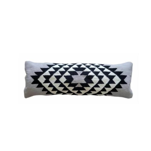 Aswan Handwoven Extra Long Wool Lumbar Pillow Cover | Pillows by Mumo Toronto. Item composed of fabric in boho or country & farmhouse style