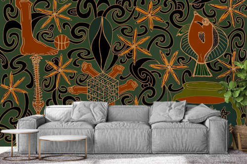 Flow Warm Up | Wallpaper in Wall Treatments by Cara Saven Wall Design. Item composed of paper