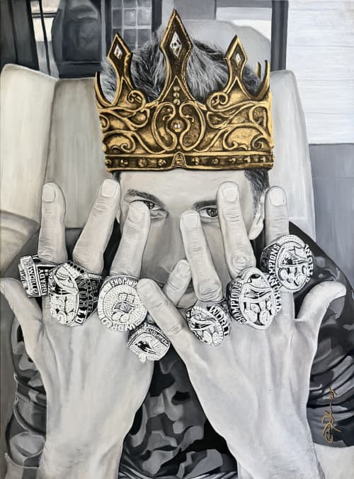 Kiss The Rings - Legendary Royalty | Drawing in Paintings by Bringing Life To Art LLC (B.A.T.L. LLC). Item made of canvas & metal compatible with contemporary and urban style