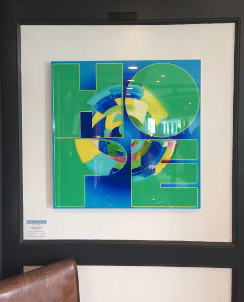 Ode to Robert Indiana: Hope Version 1 | Prints by Joanie Landau | Pearl Restaurant & Bar in Westport. Item composed of paper
