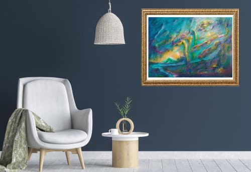 Spring Dawn | Oil And Acrylic Painting in Paintings by Claire Szegvary. Item composed of canvas in boho or minimalism style