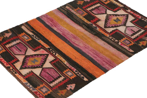 Vintage Persian Kilim in Polychromatic Geometric Patterns | Area Rug in Rugs by Rug and Kilim