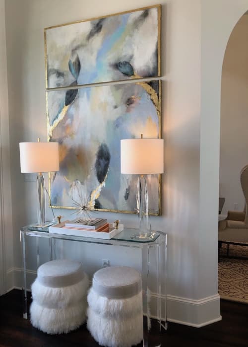 Blue Blooms | Mixed Media by Lori Sperier Art | The French Mix by Jennifer DiCerbo in Covington. Item made of canvas with synthetic