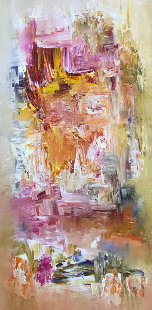 Play Me Oil Contemporary Abstract | Oil And Acrylic Painting in Paintings by Strokes by Red - Red (Linda Harrison). Item composed of canvas