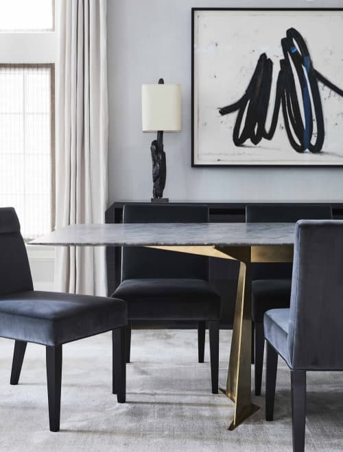 Aaron Dining Table | Tables by Douglas Design Studio. Item composed of bronze and stone