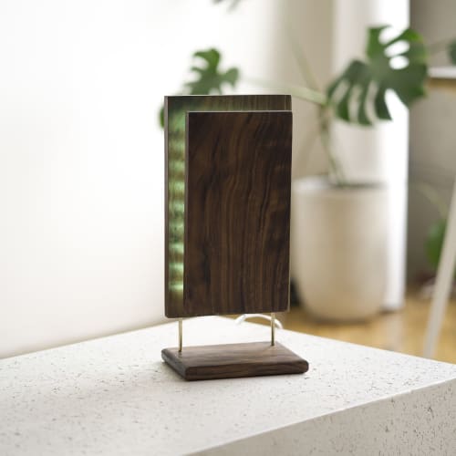 "Sculpt" Hardwood LED Table Lamp | Lamps by THE IRON ROOTS DESIGNS. Item composed of oak wood and brass in minimalism or contemporary style