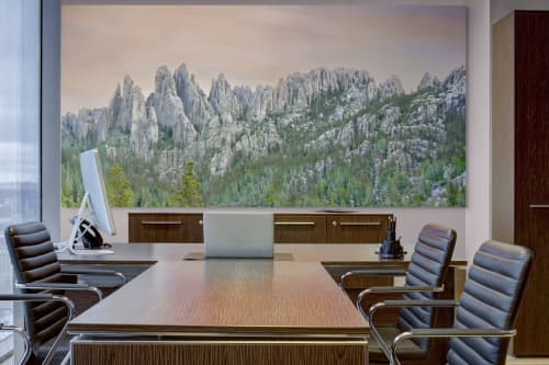 Dusky Peaks | Wall Treatments by Jay Mason. Item in mediterranean style