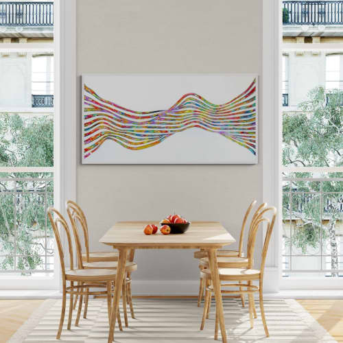 love life and mystery | Wall Sculpture in Wall Hangings by Virginie SCHROEDER. Item composed of canvas compatible with minimalism and contemporary style