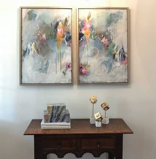 Fireworks on the Levee | Mixed Media by Claire Gowdy Art. Item composed of synthetic