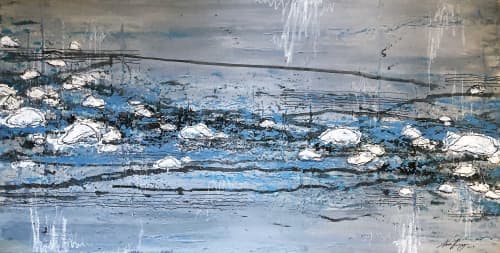 "Floating Water Reef" LARGE Original Painting | Oil And Acrylic Painting in Paintings by Nora Harvey Artist. Item made of canvas with synthetic