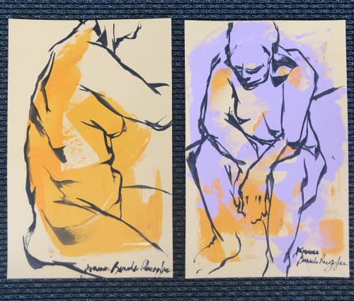 Contemplation | Drawings by Joanne Beaule Ruggles. Item made of paper compatible with contemporary and modern style