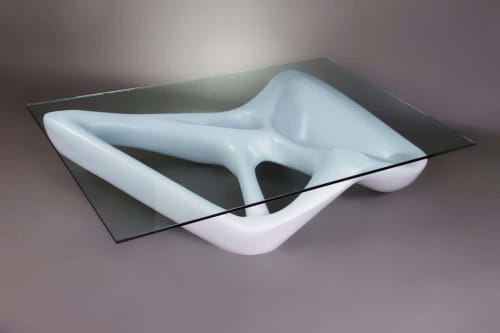 Amorph Net Coffee Table, Lacquered White by Amorph | Wescover Tables
