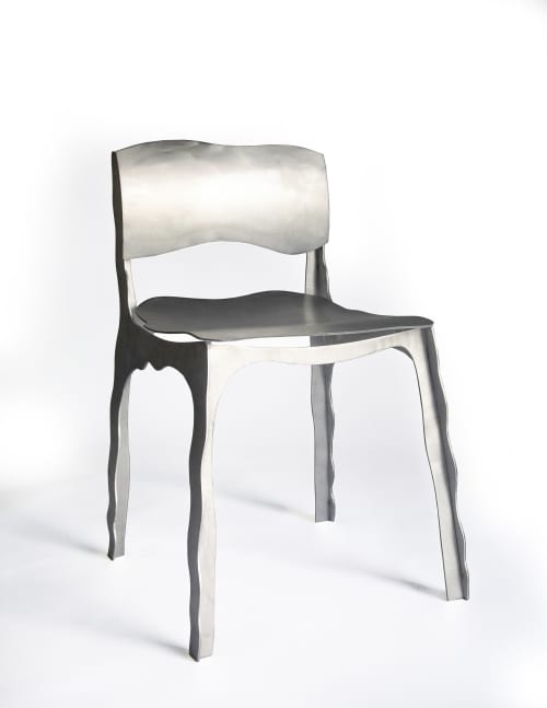 Contemporary Vanity Chair V2 | Accent Chair in Chairs by Six Dots Design. Item composed of aluminum in contemporary or eclectic & maximalism style
