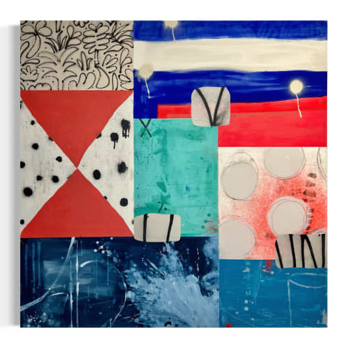 Port Side | Mixed Media in Paintings by Sarah Finucane. Item made of canvas compatible with boho and contemporary style