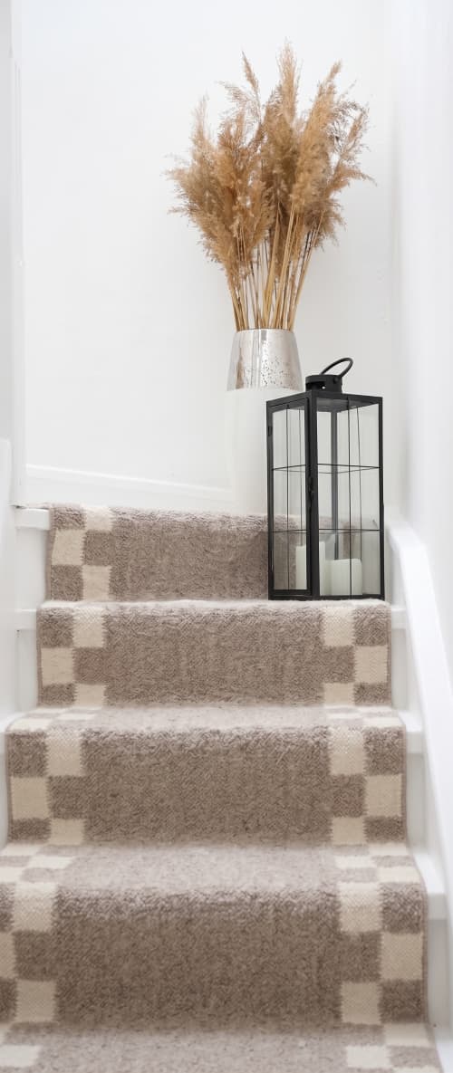 Handwoven Woolen Gray Runner Rug | Rugs by Evergreen Carpets. Item composed of wool in boho or minimalism style