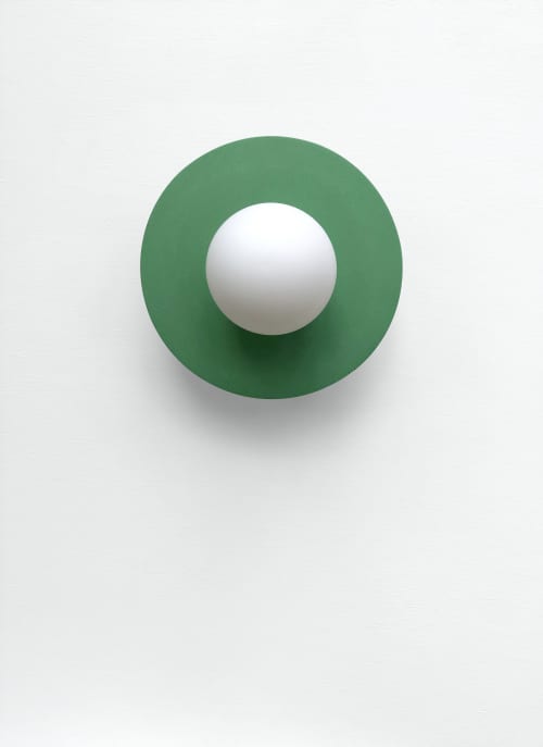 Full Moon - Green | Brass Wall Light - UK & EU only | Sconces by What The Mood