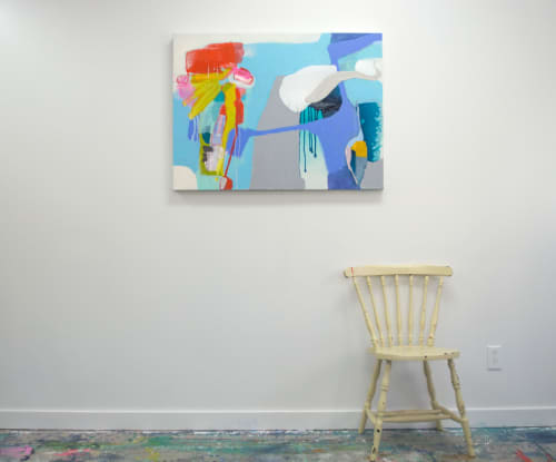 Chatting with the Mirror | Oil And Acrylic Painting in Paintings by Claire Desjardins. Item made of canvas with synthetic