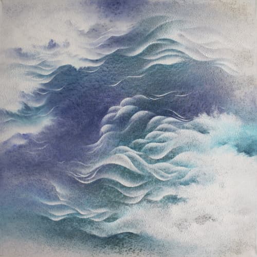 Waltzing underwater | Oil And Acrylic Painting in Paintings by Francesca Borgo. Item made of canvas works with contemporary & japandi style