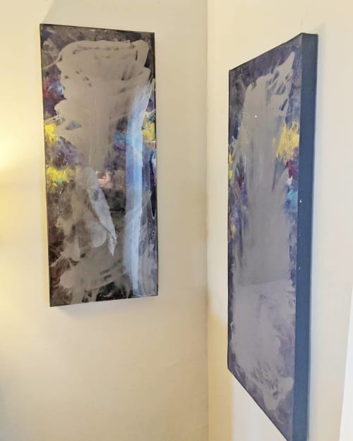 Custom Resin Installation | Oil And Acrylic Painting in Paintings by Soulscape Fine Art + Design by Lauren Dickinson. Item made of canvas