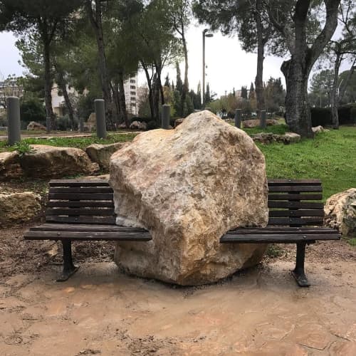 Stone Bench | Public Sculptures by Michael Beitz. Item made of stone