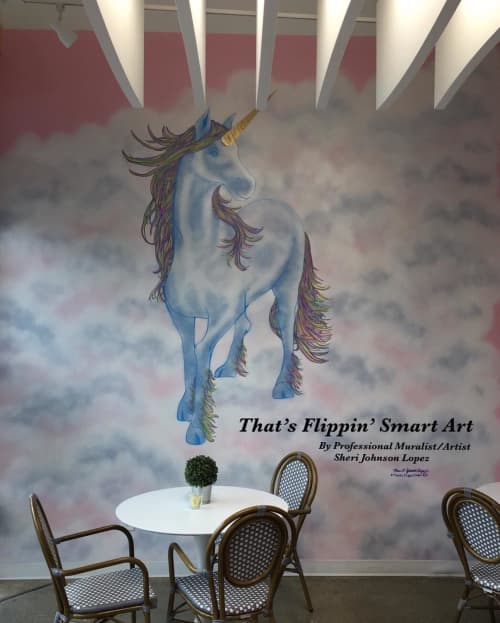“Unicorn” mural | Murals by Sheri Johnson-Lopez. Item composed of synthetic