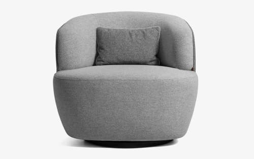 Koji Swivel Armchair | Chairs by LAGU. Item composed of wood & fabric compatible with minimalism and modern style