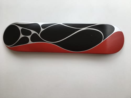 Pohoehoe skateboard deck | Paintings by Cathy Liu | The Luggage Store Gallery in San Francisco. Item composed of wood